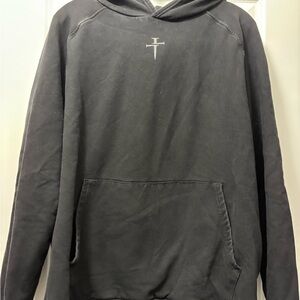 Black Three Nails Hoodie with Cross Logo
